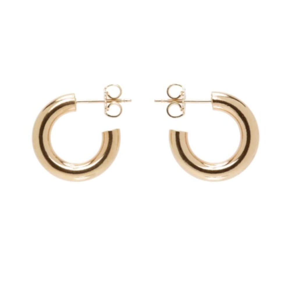 Gold Thick Mini Hoop Earrings - Classic Everyday Hoops